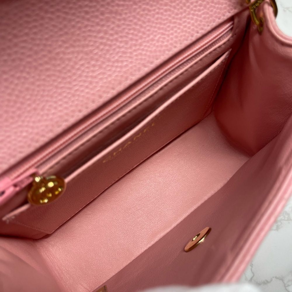Chanel Vintage Sakura Pink CC Mini Square Classic Flap Quilted Bag - Picture 11 of 17